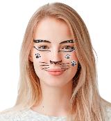 Décor art visage glitter chat adhésif