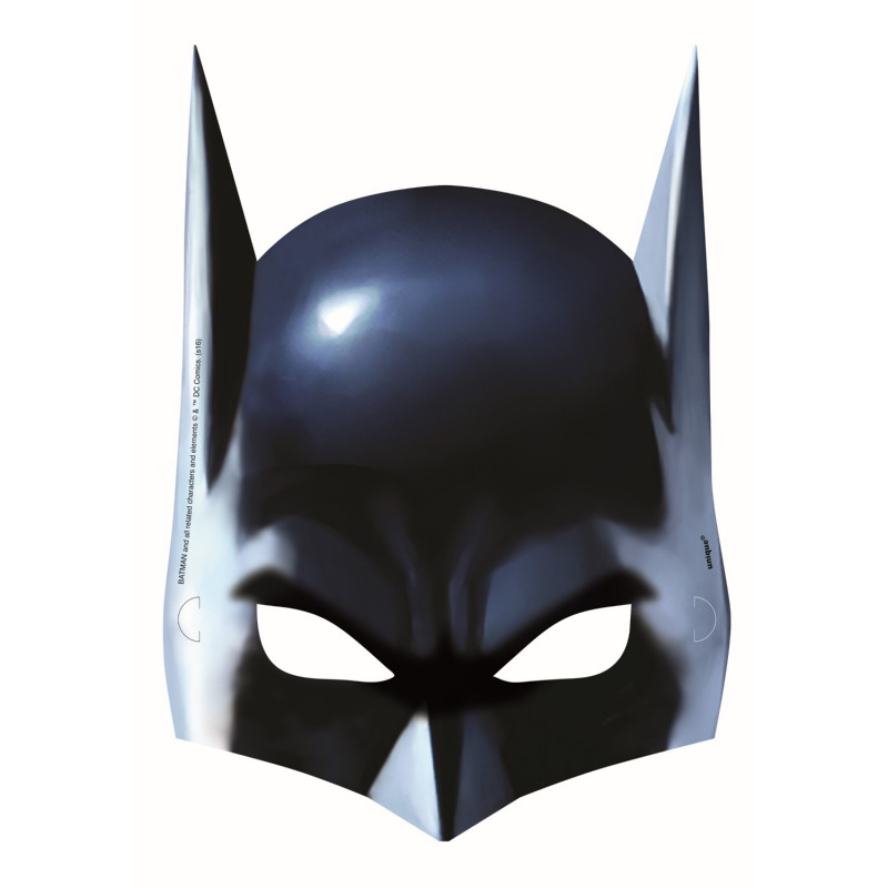 8 masques cartonnés Batman 3D - 17 x 23 cm