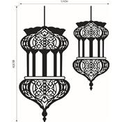 Sticker adhésif 2 lampes orientales suspendues (57 x 90 cm)