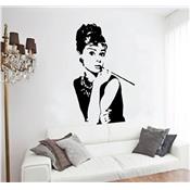 Sticker adhésif Audrey Hepburn (86 x 57 cm)