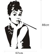 Sticker adhésif Audrey Hepburn (86 x 57 cm)