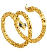 Bracelet serpent métallisé doré 35 cm 
