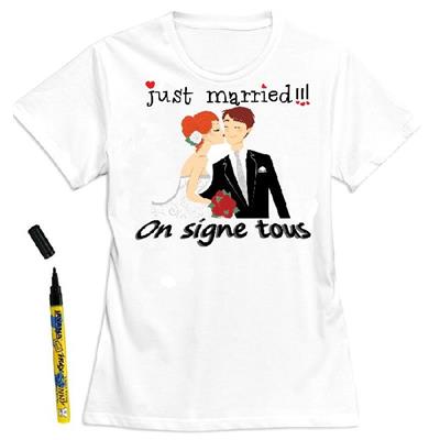 T-Shirt femme mariage à dédicacer - Taille L