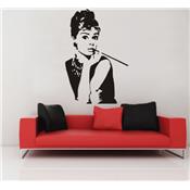 Sticker adhésif Audrey Hepburn (86 x 57 cm)
