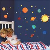 Sticker adhésif planètes du système solaire (50 x 70 cm)