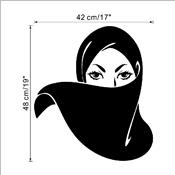 Sticker adhésif beau visage femme musulmane (42 x 48 cm)