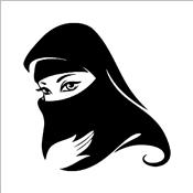 Sticker adhésif élégante femme musulmane (42 x 42 cm)