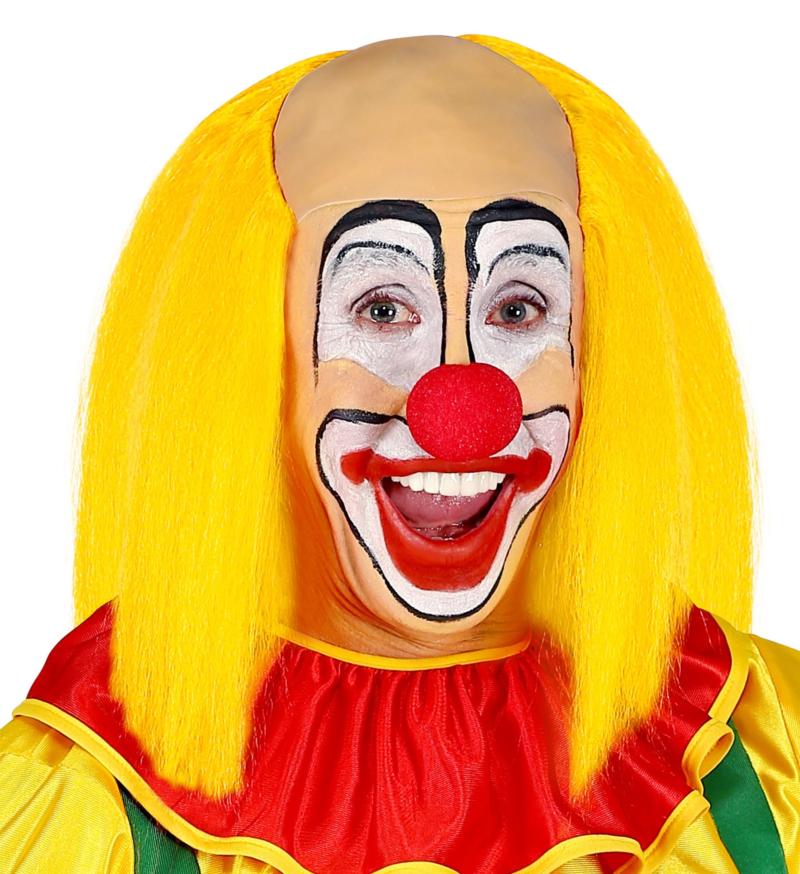 Coiffe de clown crane latex cheveux jaunes