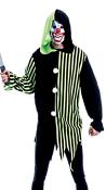 Tunique clown horreur noir vert et masque TU -M/L