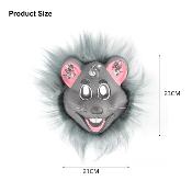 Masque souris élastomère avec crinière enfant/adulte - 21x23 cm