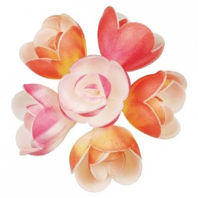 6 fleurs comestibles pastel - 4 cm