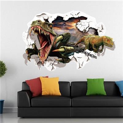 Sticker 3D adhésif mural découpé dinosaures sanglants (87 x 57 cm)