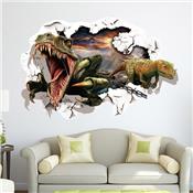 Sticker 3D adhésif mural découpé dinosaures sanglants (87 x 57 cm)