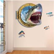 Sticker 3D adhésif requin (67 x 87 cm)