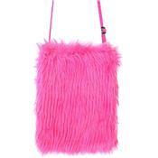 Sac à main pelucheux rose fluo tendance