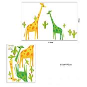 Stickers adhésifs girafes et cactus (115 x 80 cm)