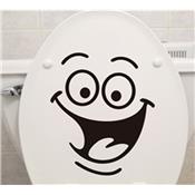 Sticker adhésif visage souriant pour toilettes (18 x 24 cm)