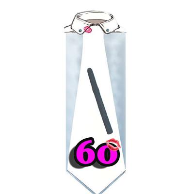 Cravate 60 cm femme 60 ans à dédicacer (stylo inclus) - TU