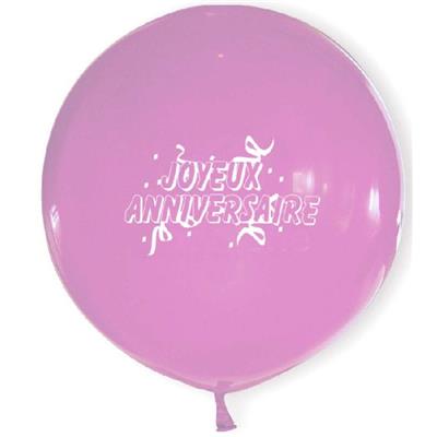 6 ballons géants roses 50 cm "joyeux anniversaire