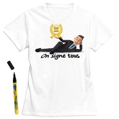 T-shirt homme 50 ans à dédicacer - Taille S