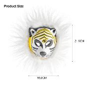  Masque tigre blanc élastomère avec crinière enfant/adulte