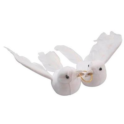 Couple de colombes avec alliance 15 x 12 cm