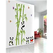 Stickers adhésifs pandas et bambous (110 x 125 cm)