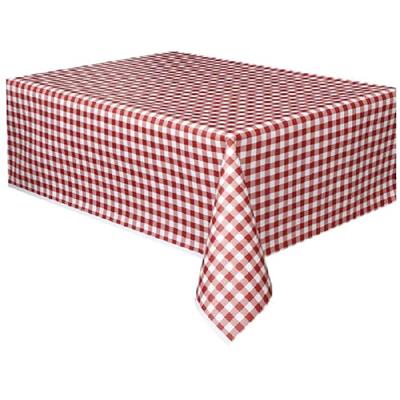 Nappe vichy rouge et blanc 274 x 137 cm plastifié