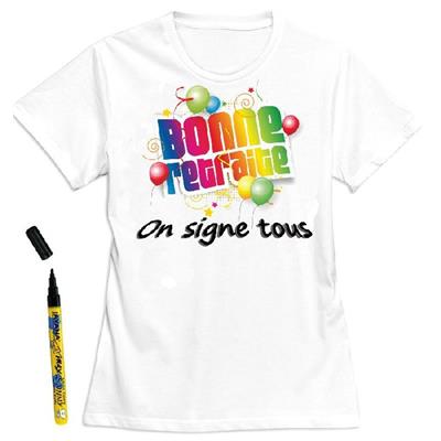 T-Shirt femme retraite à dédicacer - Taille M