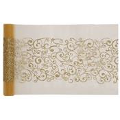 Chemin de table doré motif arabesque - rouleau de 5 m x 28 cm