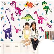 Sticker adhésif dinosaures amusants (100 x 130 cm)