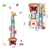 Sticker adhésif camion de pompier et échelle animée (90 x 180 cm)