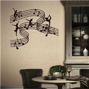 Sticker gymnastes sur notes de musique - 55 x 65 cm