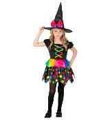 Déguisement sorcière fashion color ( robe et chapeau) - 5/7 ans