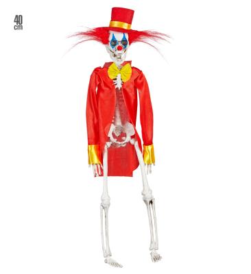 Squelette articulé 40 cm vêtu rouge déco