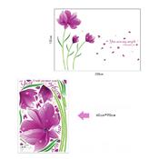 Sticker adhésif belles fleurs pourpres (150 x 205 cm)