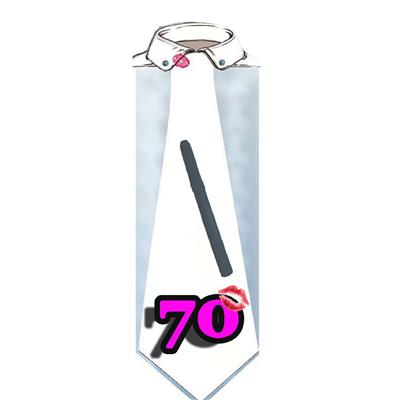 Cravate 60 cm femme 70 ans à dédicacer (stylo inclus) - TU