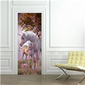 Sticker de porte licorne - 200 x 79 cm